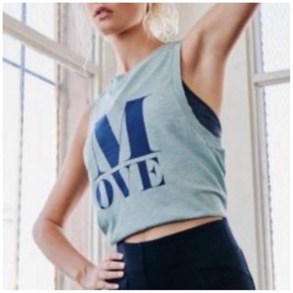 Free People Tops - Free people Blue Sleeveless Top with 'Love' Print Size XS